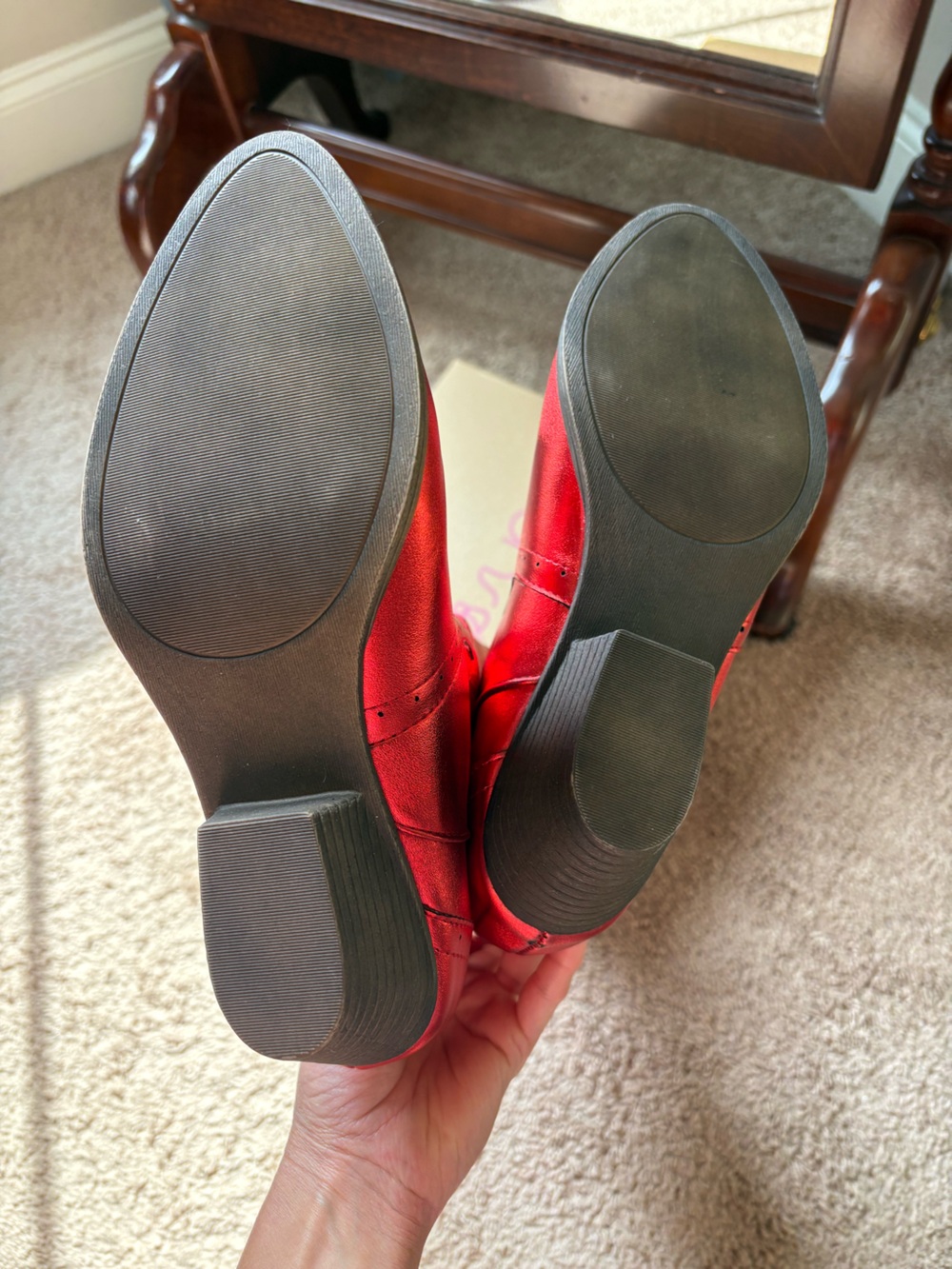 Red Metallic Women’s Cowboy Boots size 9 medium - Picture 3 of 6